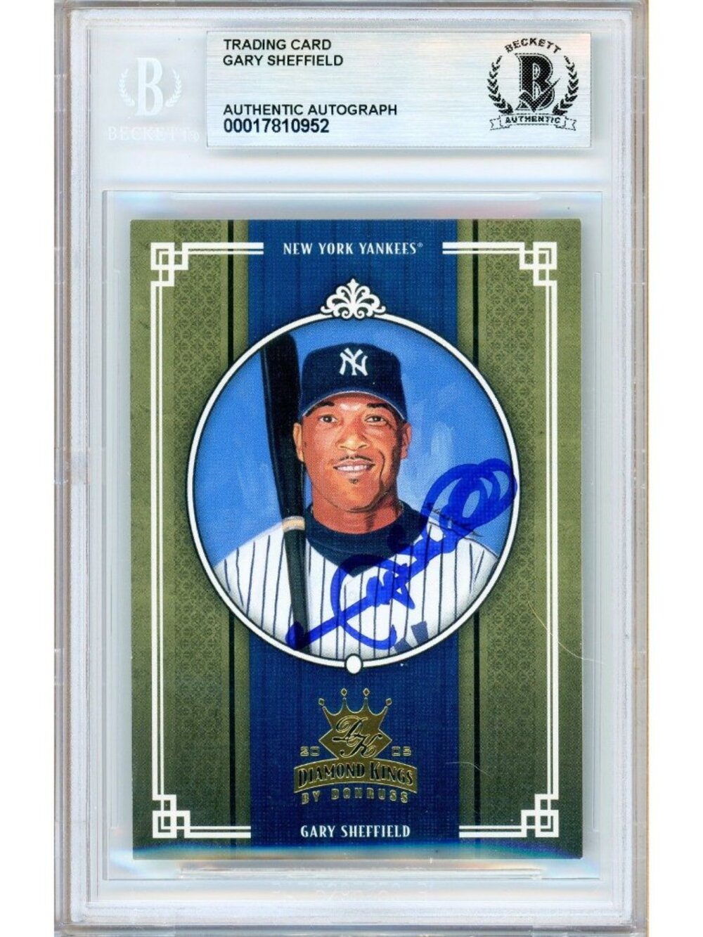 Gary Sheffield Signed 2005 Donruss Diamond Kings #155 Yankees BAS Slabbed Auto